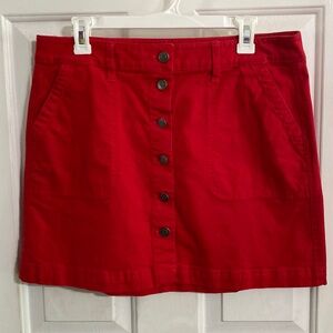 J Crew Mercantile Red Skirt Size 10
